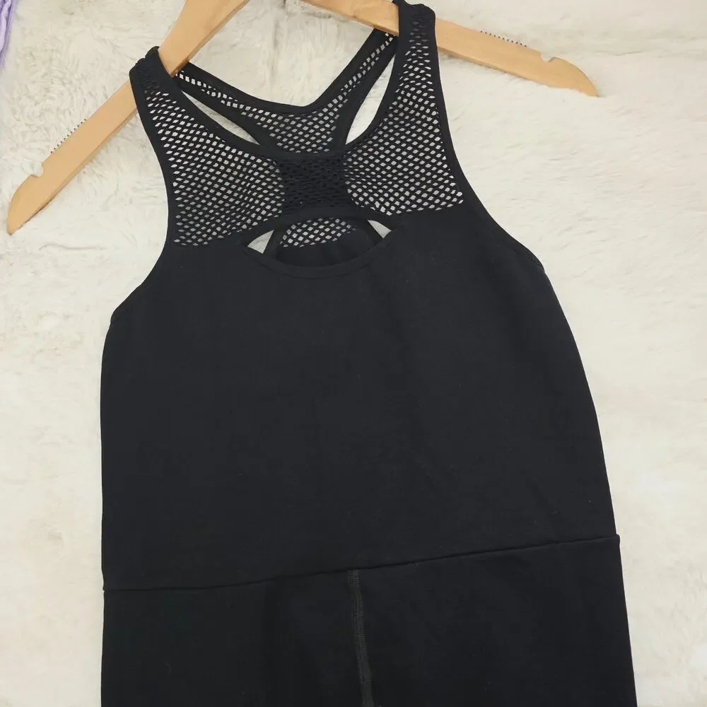 FP Movement Free Style Mesh Halter Top One Piece Onesie Black M L Medium/Large